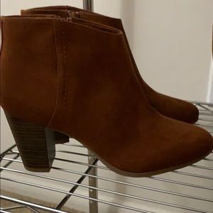 brown suede booties